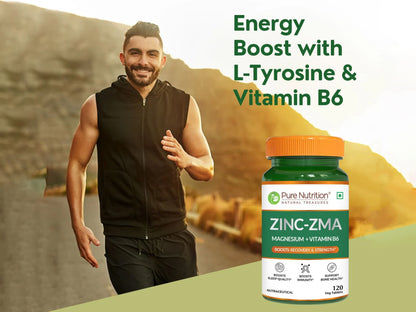 Pure Nutrition Zinc-ZMA, Magnesium + Vitamin B6 Veg Tablet