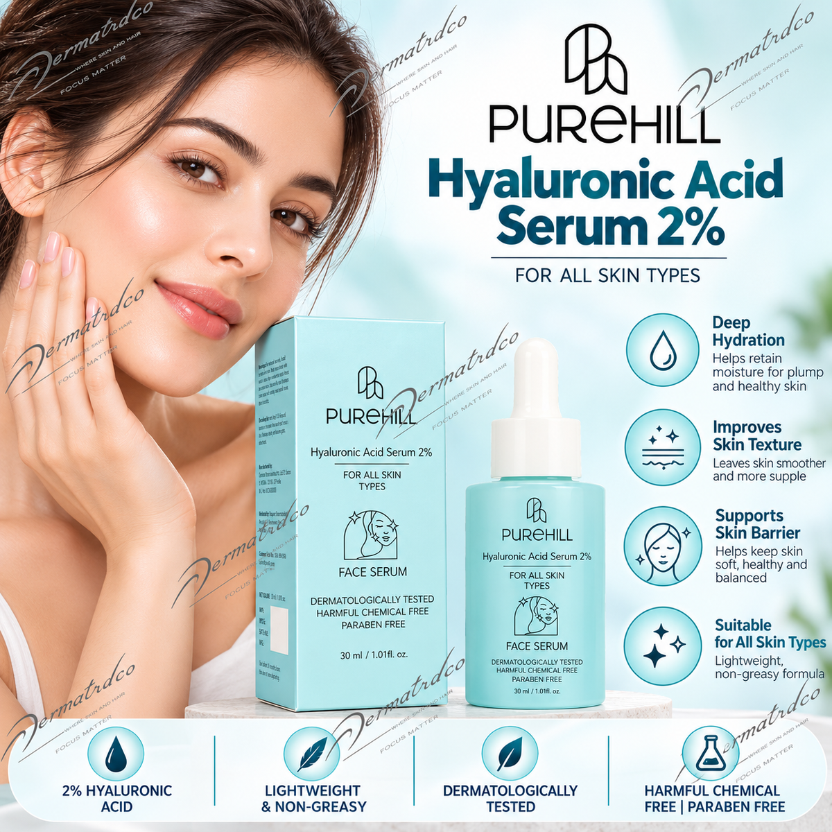 Purehill 2% Hyaluronic Acid Face Serum