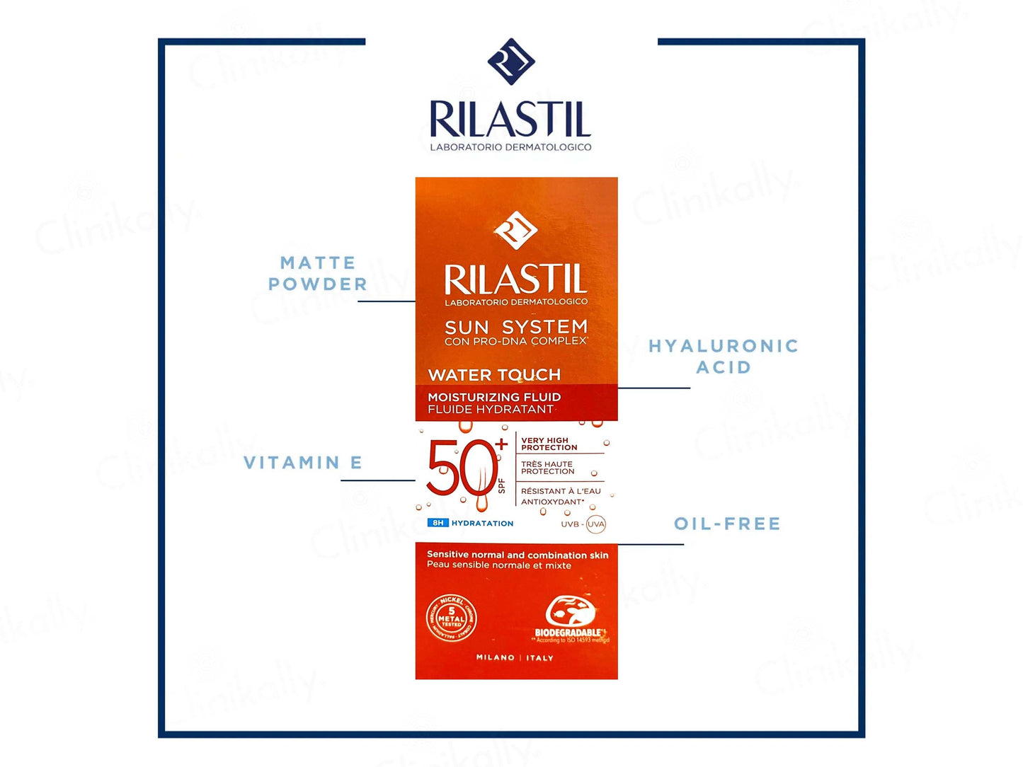 Rilastil Sun System Water Touch Moisturizing Fluid Sunscreen SPF 50+