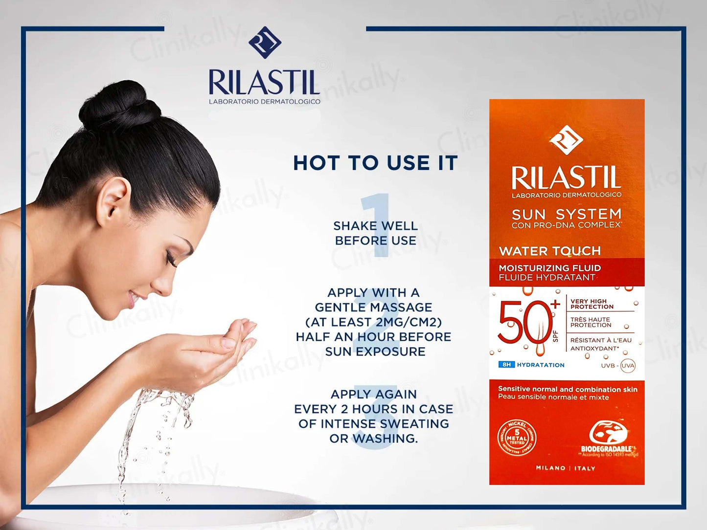 Rilastil Sun System Water Touch Moisturizing Fluid Sunscreen SPF 50+