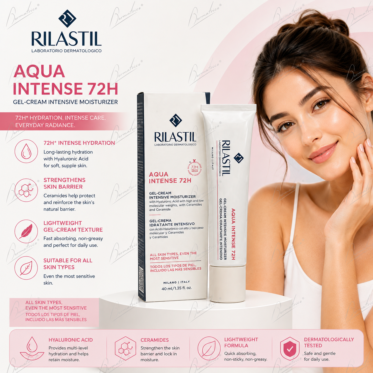 Rilastil Aqua Intense 72h Moisturizing Gel Cream