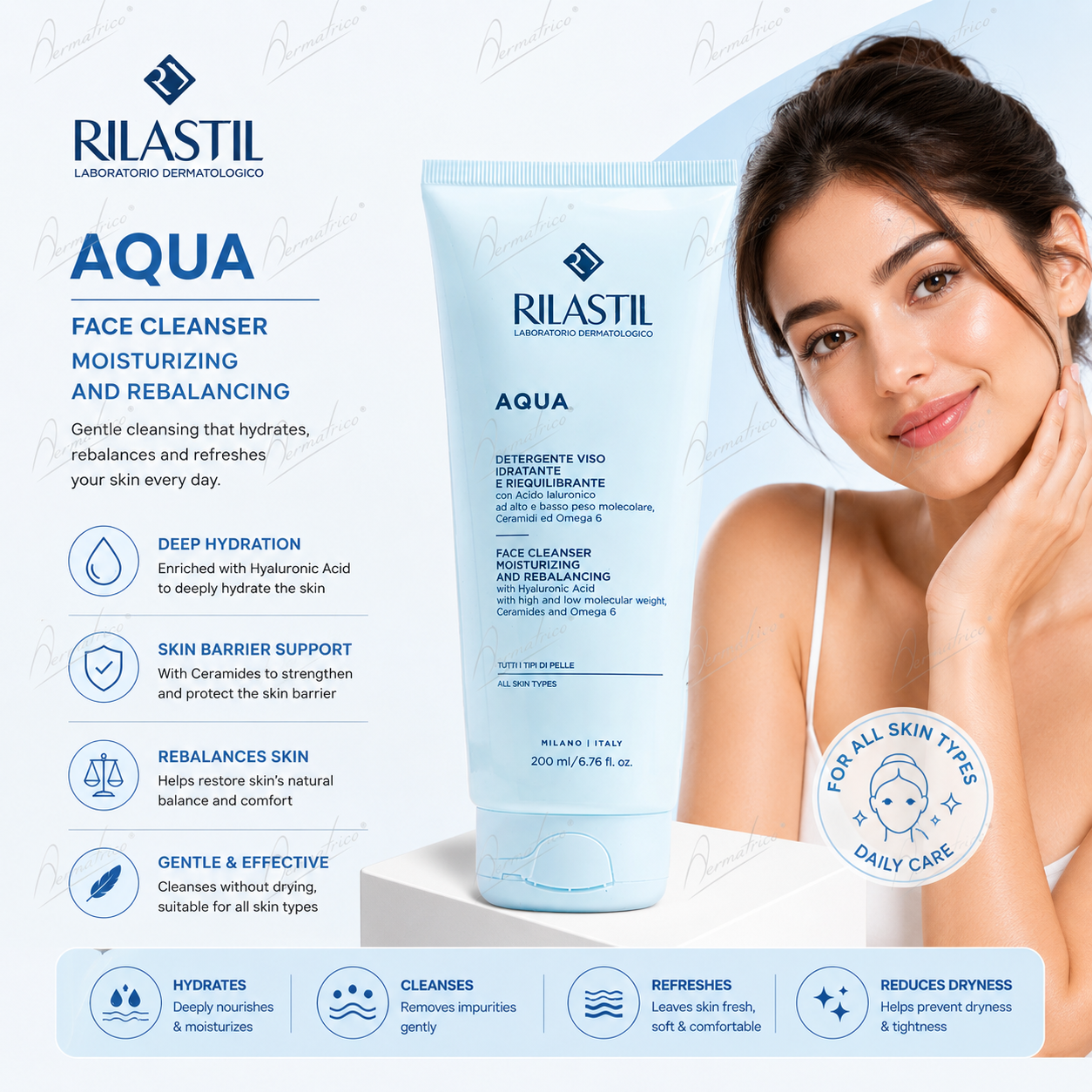 Rilastil Aqua Moisturizing And Rebalancing Face Wash