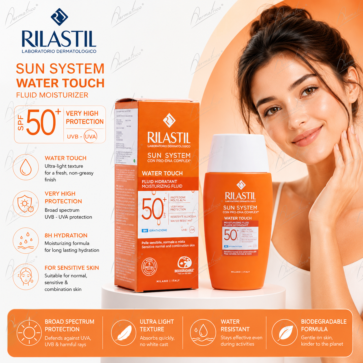 Rilastil Sun System Water Touch Fluid Sunscreen SPF50+
