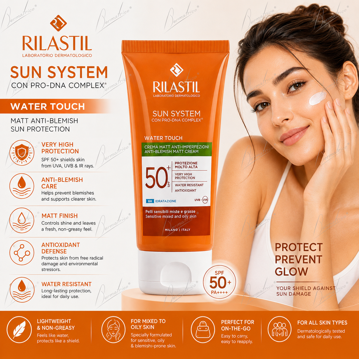 Rilastil Water Touch Matte SPF 50 Anti-Blemish Sunscreen