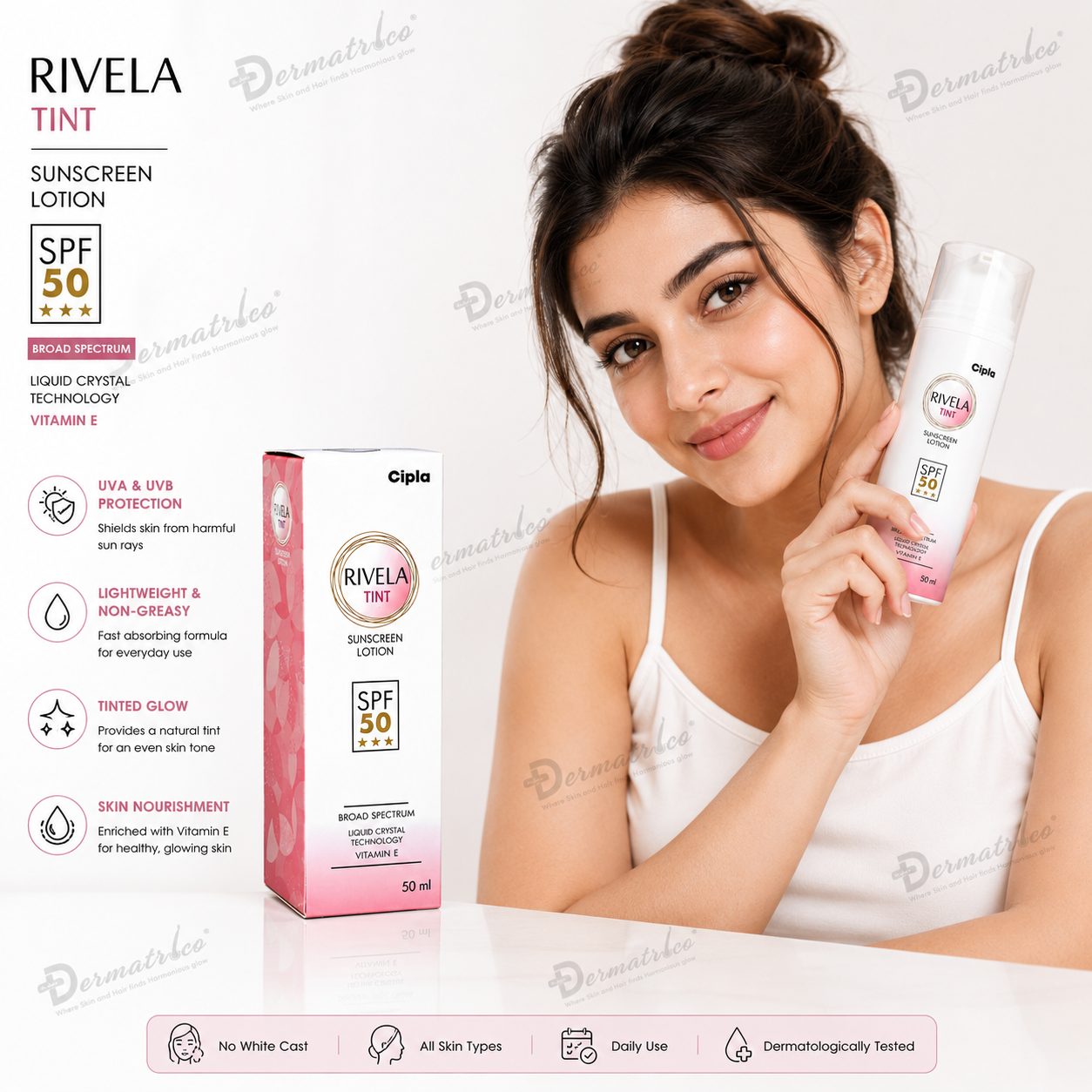 Rivela Tint Sunscreen Lotion SPF 50

