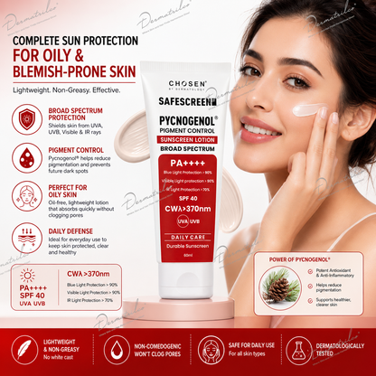 SAFESCREEN Pycnogenol Pigment Control Sunscreen Lotion SPF 40