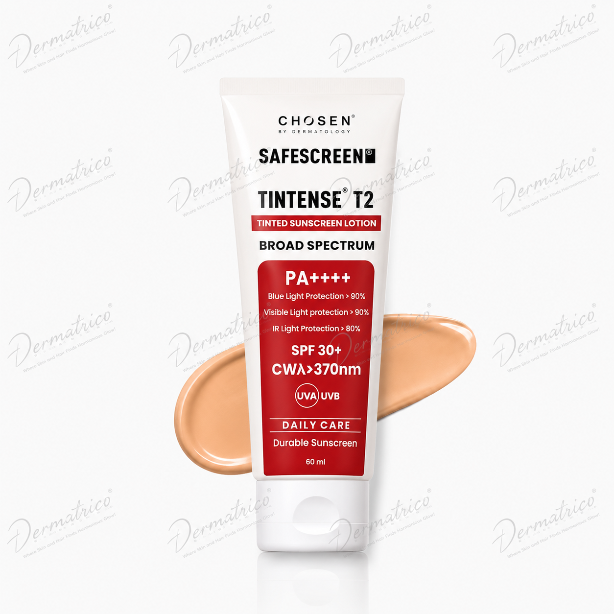SAFESCREEN TINTENSE T2 (Buff) Tinted Sunscreen Lotion PA++++ SPF 30+