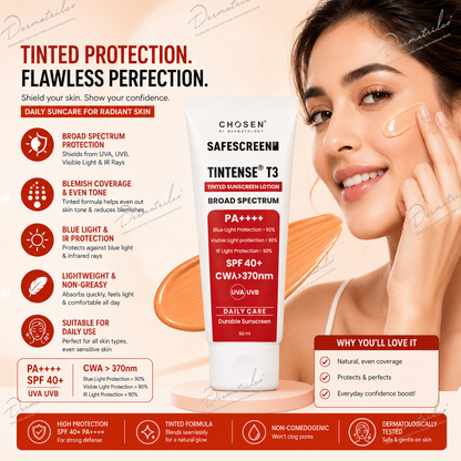 SAFESCREEN TINTENSE T3 (Beige) Tinted Sunscreen Lotion PA++++ SPF 40+