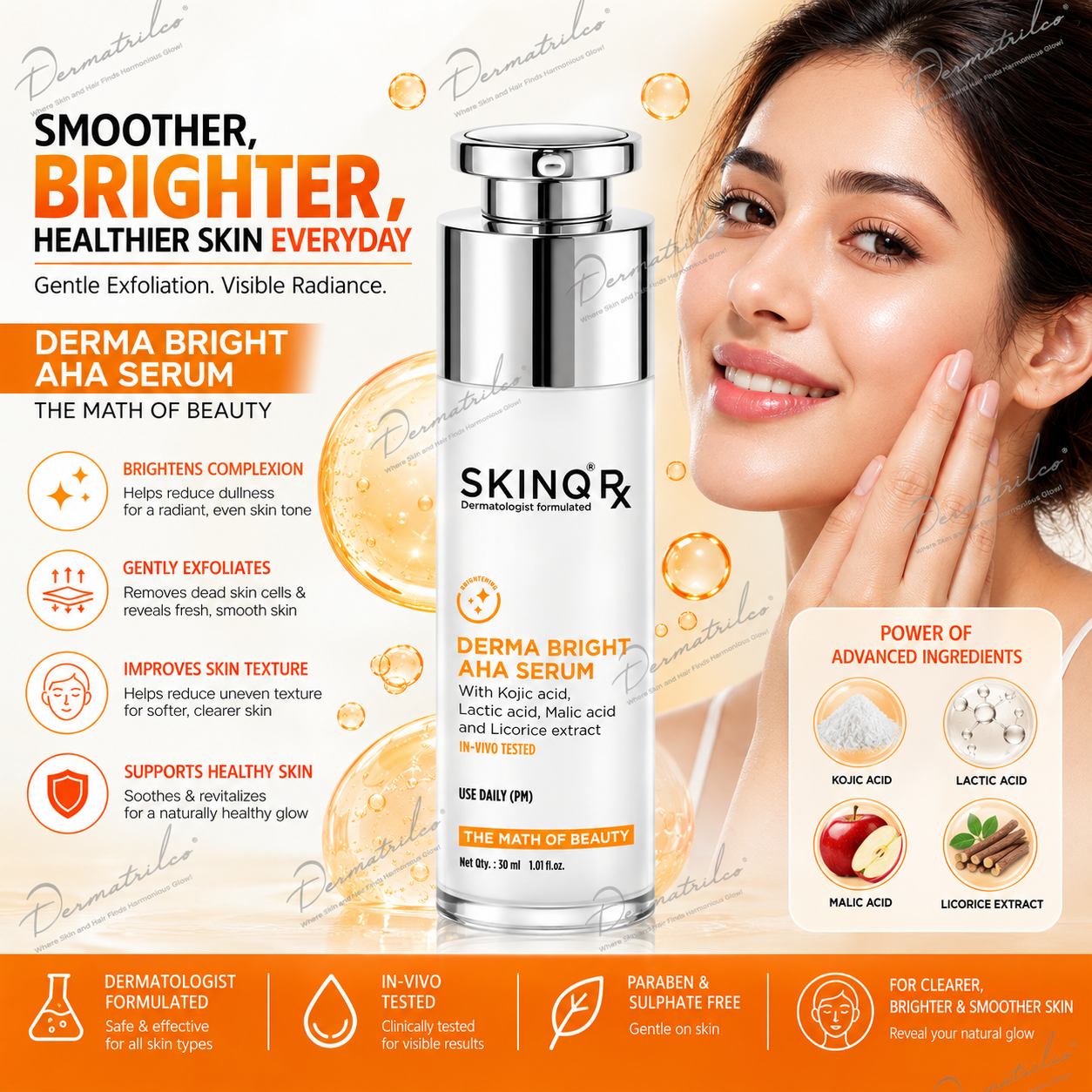 SKINQ Rx Derma Bright AHA Serum