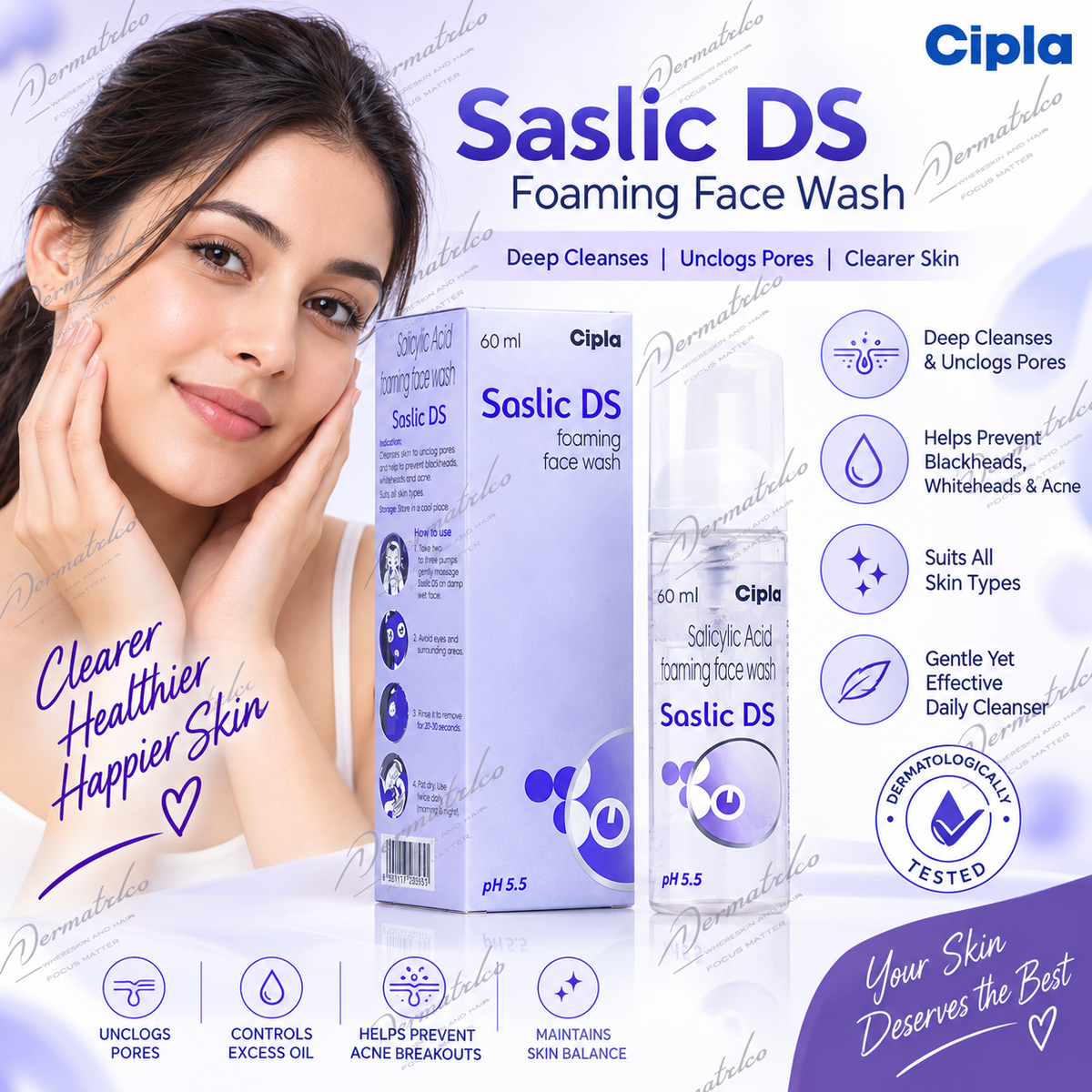 Saslic DS Foaming Face Wash