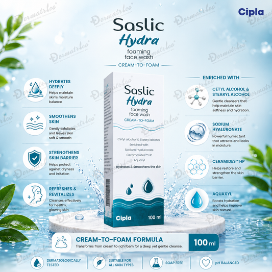 Saslic Hydra Cream-To-Foam Face Wash