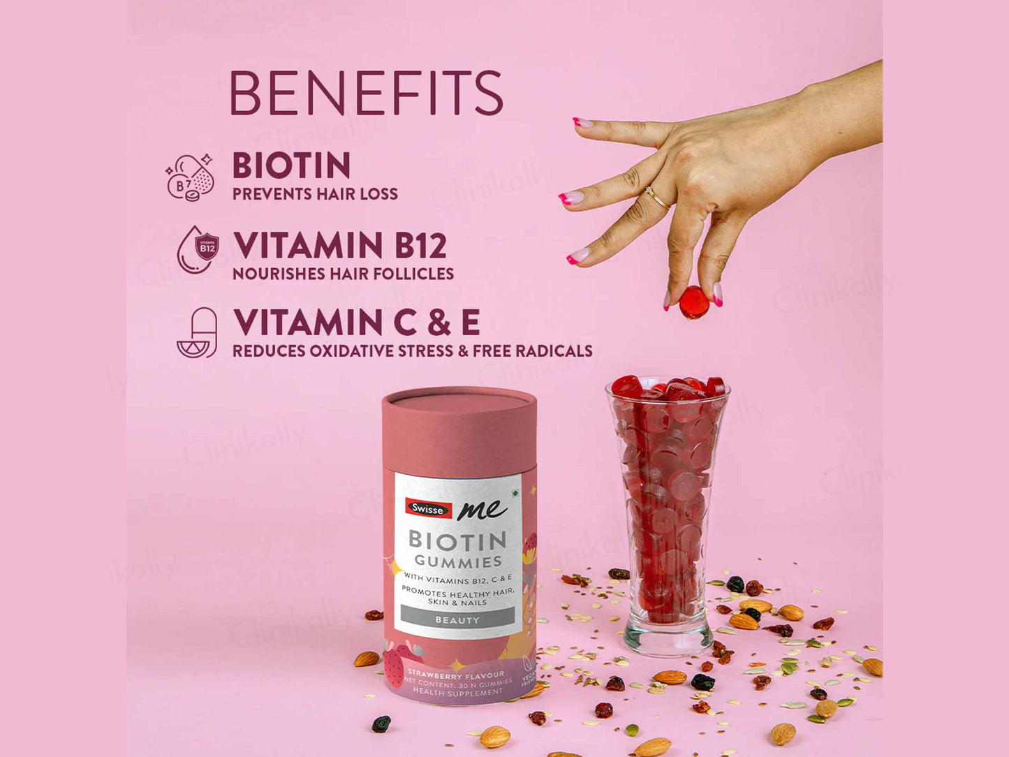 SwisseMe Beauty Biotin Gummies - Strawberry Flavour