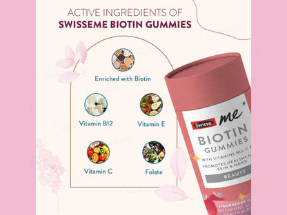SwisseMe Beauty Biotin Gummies - Strawberry Flavour