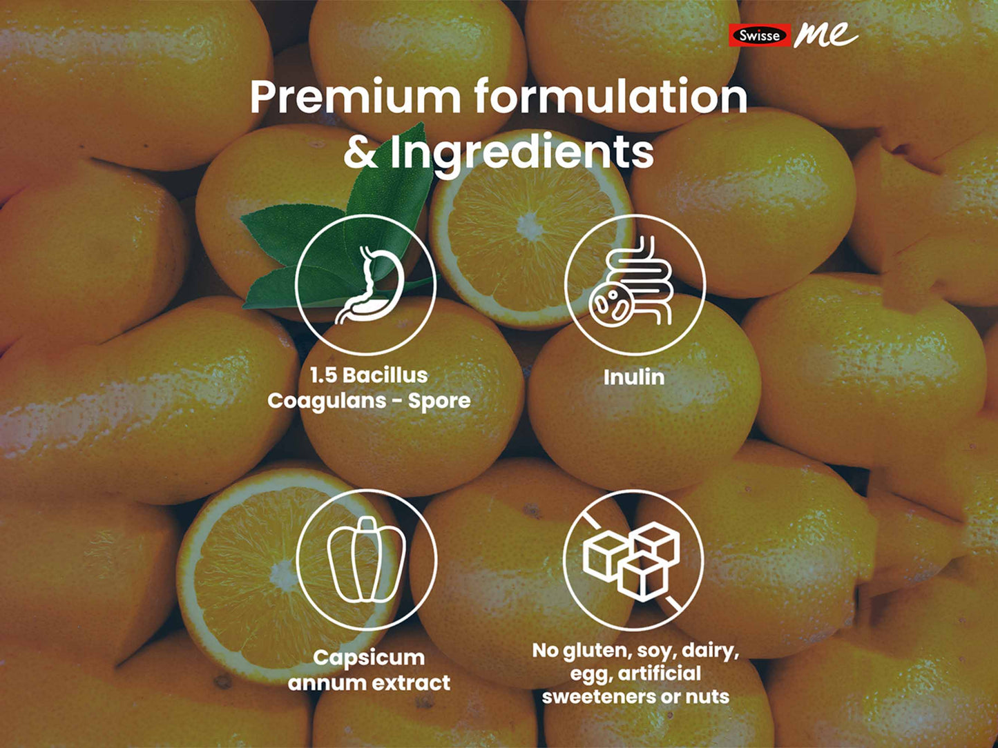 SwisseMe Probiotic + Prebiotic Gummies - Orange Flavour
