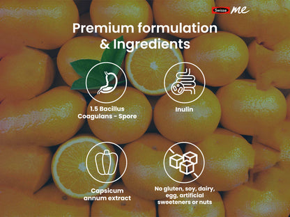 SwisseMe Probiotic + Prebiotic Gummies - Orange Flavour