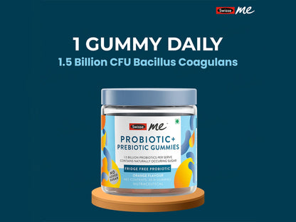 SwisseMe Probiotic + Prebiotic Gummies - Orange Flavour