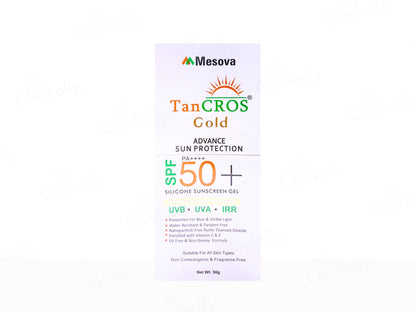 Tancros Gold Silicon Sunscreen Gel SPF 50+ PA++++
