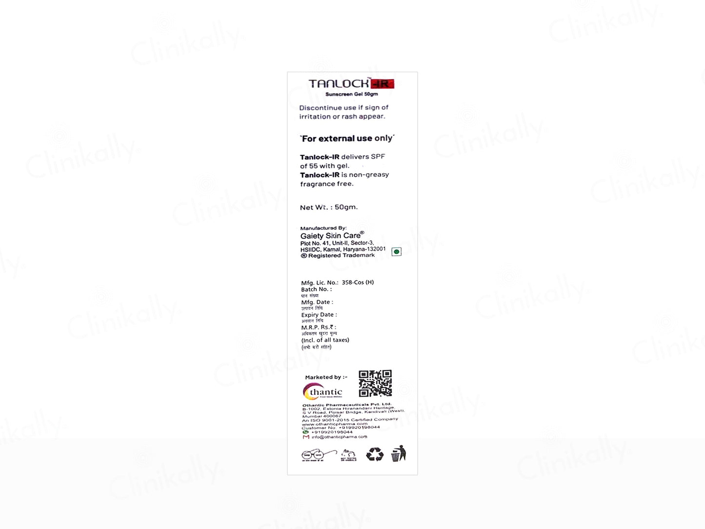 Tanlock-IR Anti-Ageing Sunscreen Gel SPF 50+ PA+++
