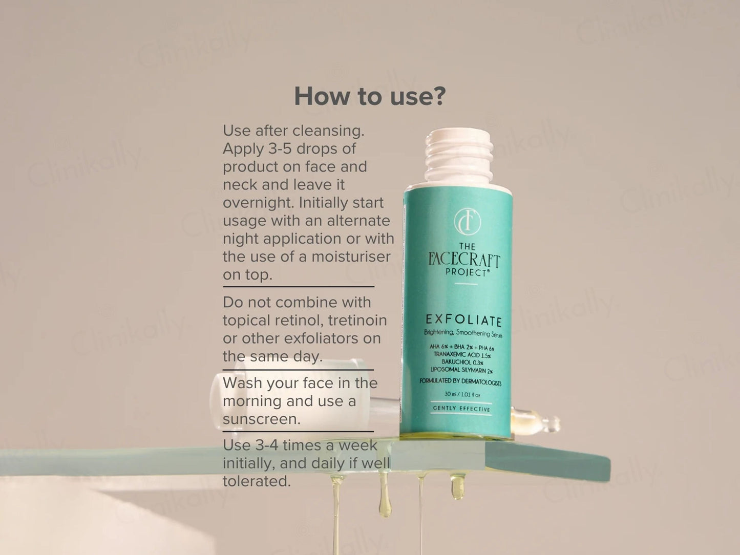 The Facecraft Project Exfoliate Brightening Smoothening Depigmentation Serum