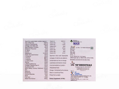 Trichoyap All In One Hair, Skin, Nail Dietary Supplement Tablet