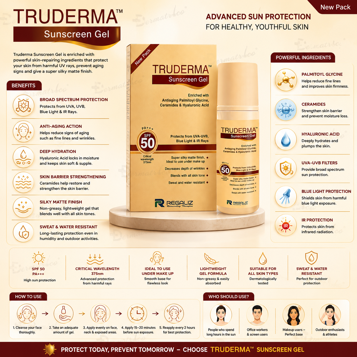 Truderma Sunscreen Gel SPF 50 PA+++