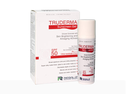 Truderma Sunscreen Gel SPF 50 PA+++ Skin Brightening and Antiaging Actives