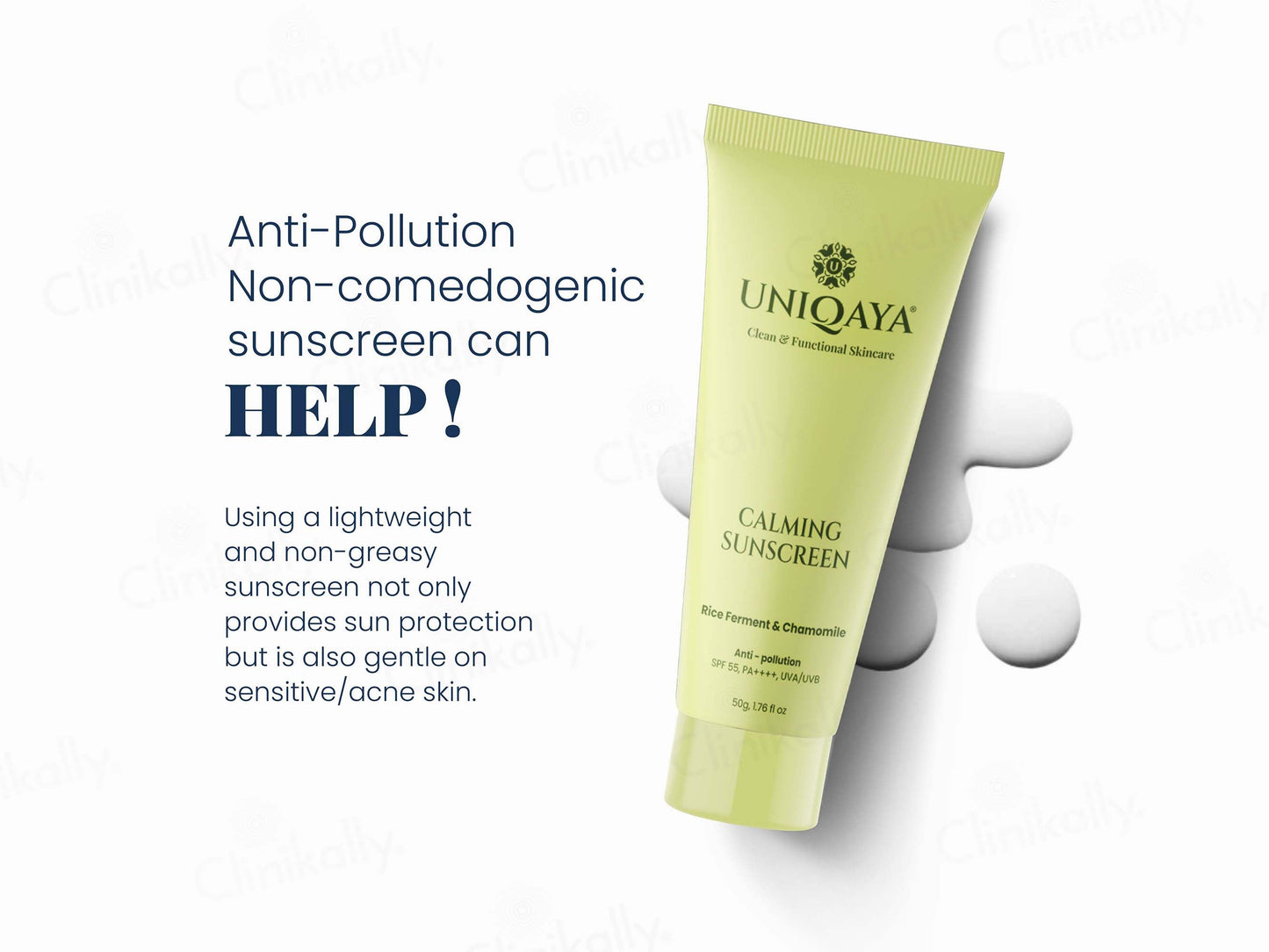 Uniqaya Calming Anti-Pollution Sunscreen SPF 55 PA++++