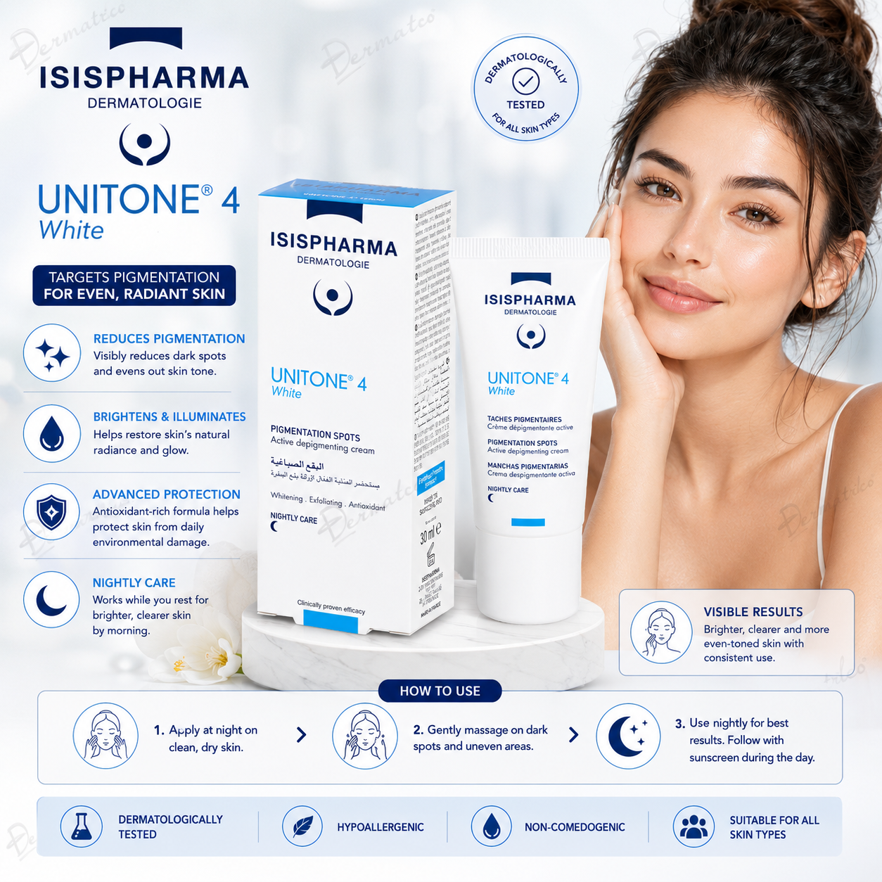 Unitone 4 White Anti Depigmenting Cream