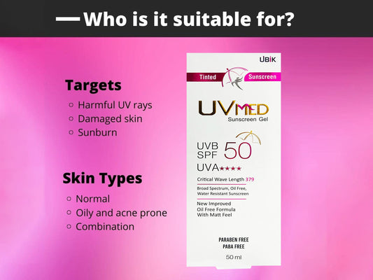 Uvmed Tinted Sunscreen Gel SPF 50