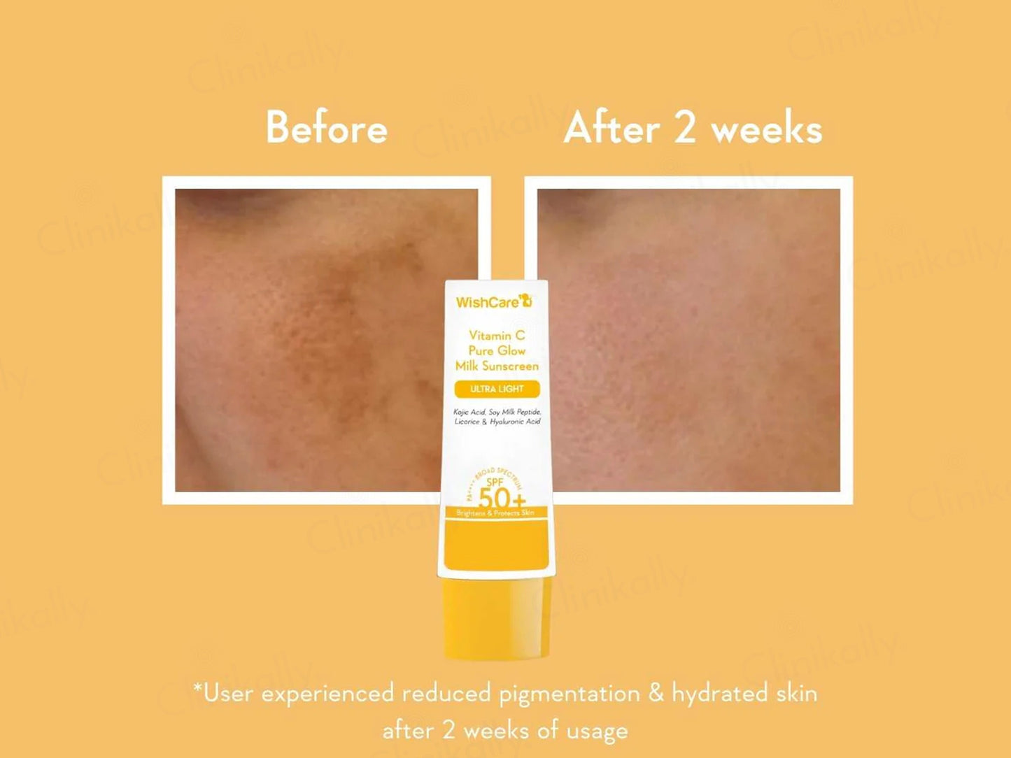 WishCare Vitamin C Pure Glow Milk Ultra Light Sunscreen SPF 50+ PA++++