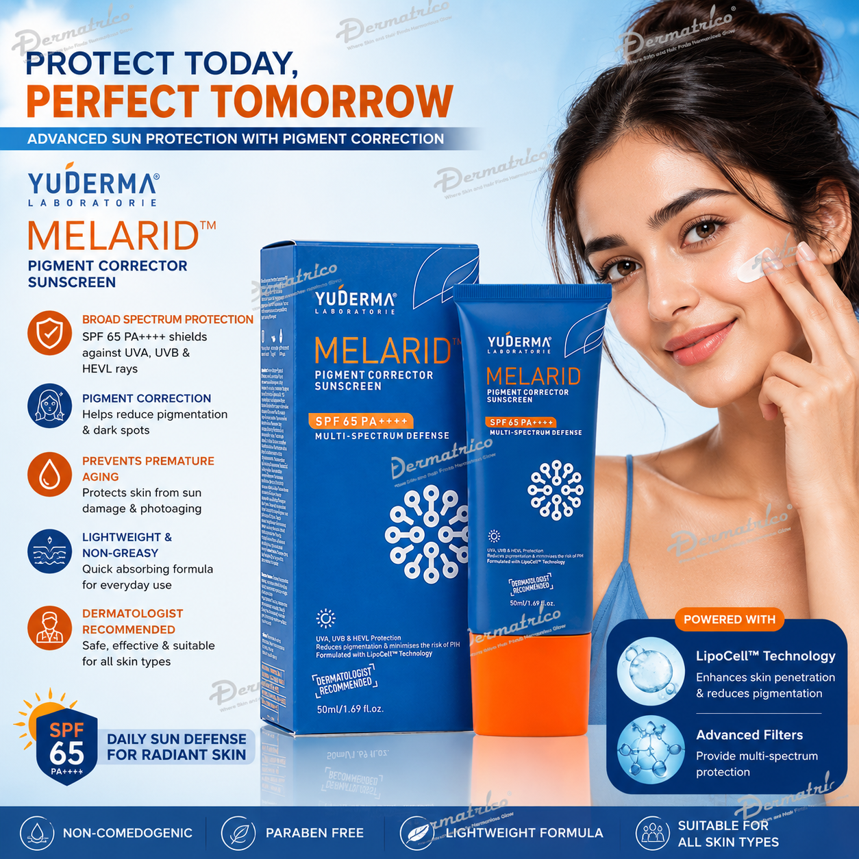 Yuderma Melarid Sunscreen SPF65 PA++++