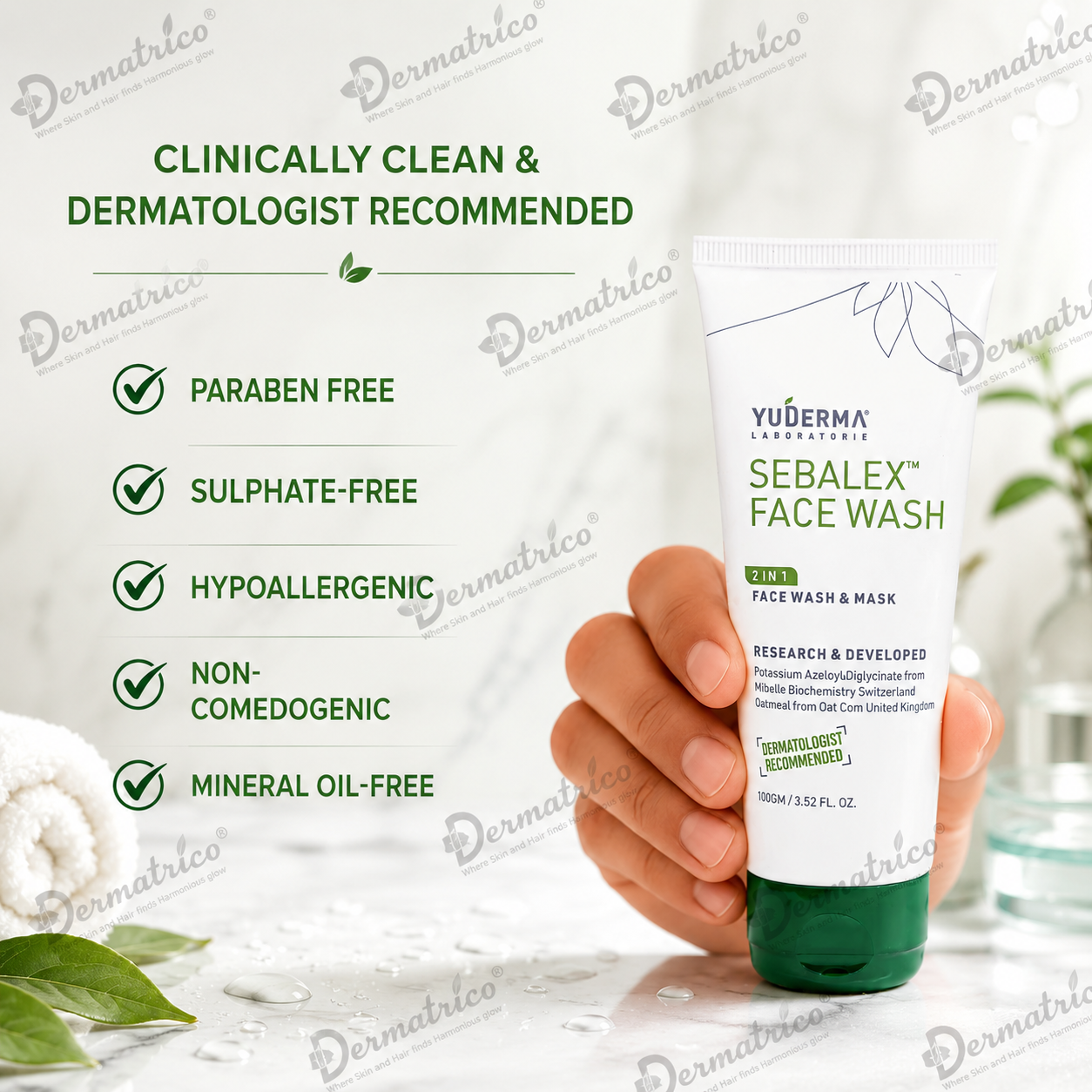 Yuderma Sebalex 2 in 1 Face Wash & Mask