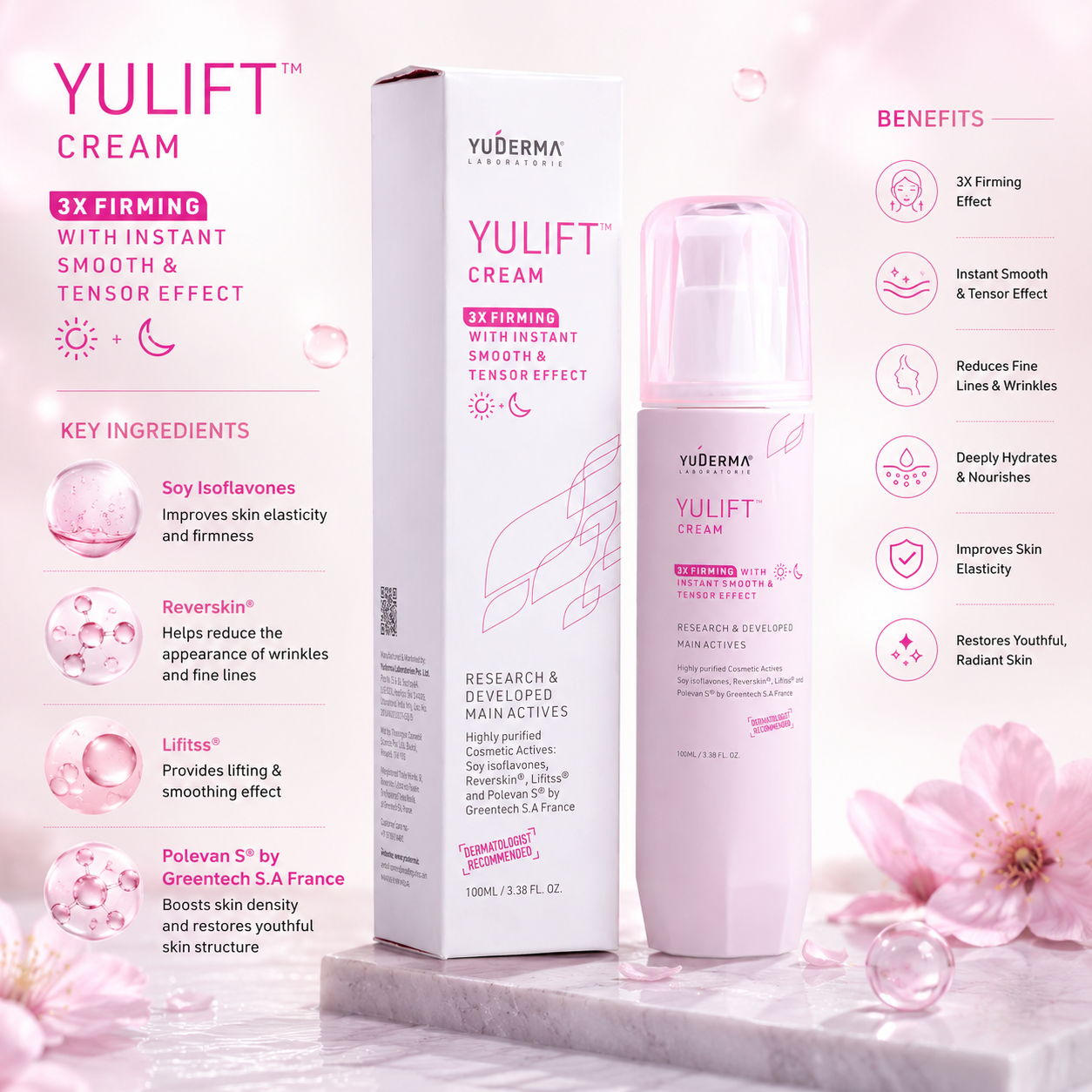 Yuderma Yulift 3x Firming Cream | Instant Smooth & Tensor Effect