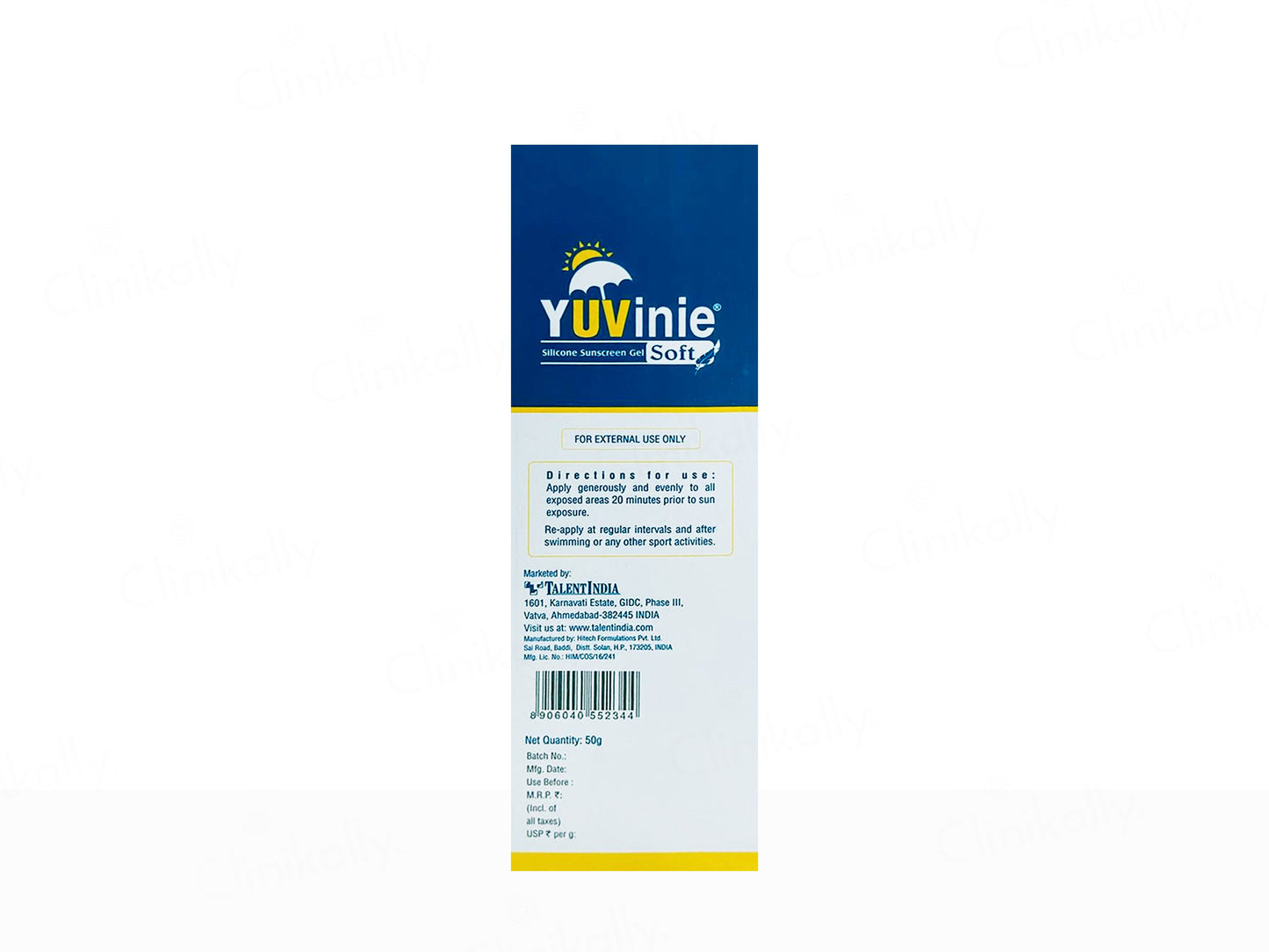 Yuvinie Soft Silicone Sunscreen Gel SPF 50+