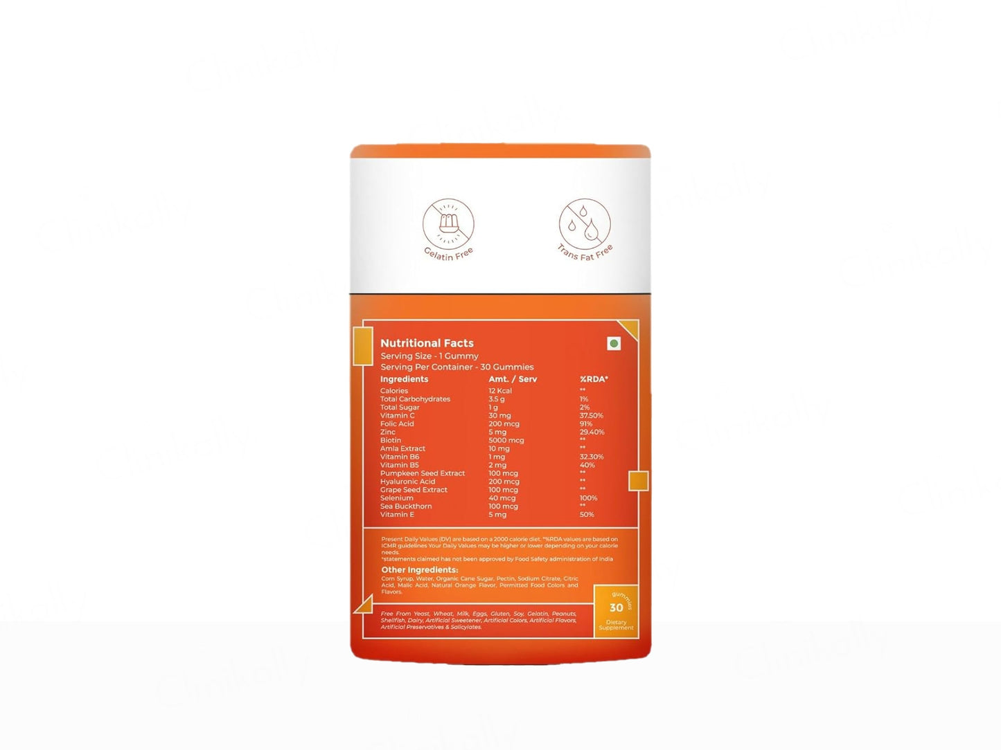 Zaocare Beauty Back Gummies For Hair, Nail & Skin - Tangy Orange Flavour