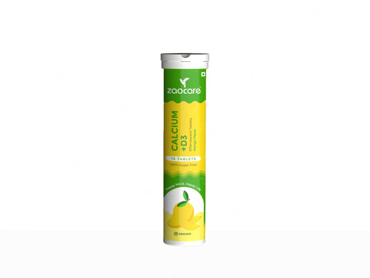 Zaocare Calcium + Vitamin D3 Effervescent Tablet - Mango Flavour