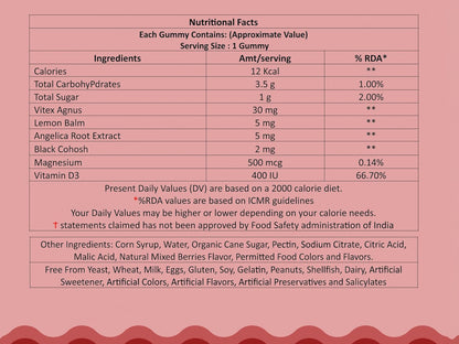 Zaocare Majestic Month Premenstrual Syndrome Gummies - Luscious Mixed Berries Flavour