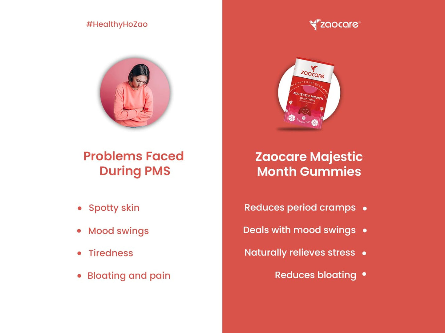 Zaocare Majestic Month Premenstrual Syndrome Gummies - Luscious Mixed Berries Flavour