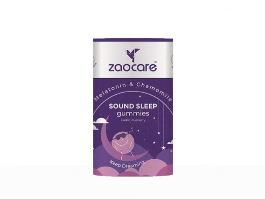 Zaocare Sound Sleep Melatonin & Chamomile Gummies - Exotic Blueberry Flavour