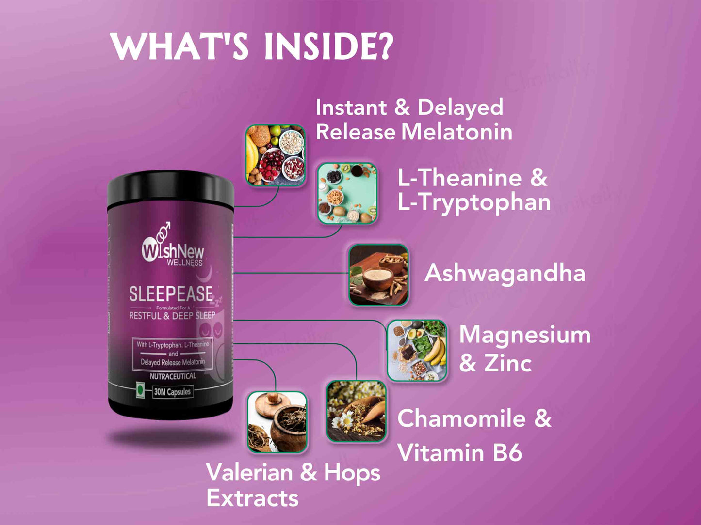 WishNew Wellness Sleepease Restful & Deep Sleep Capsule