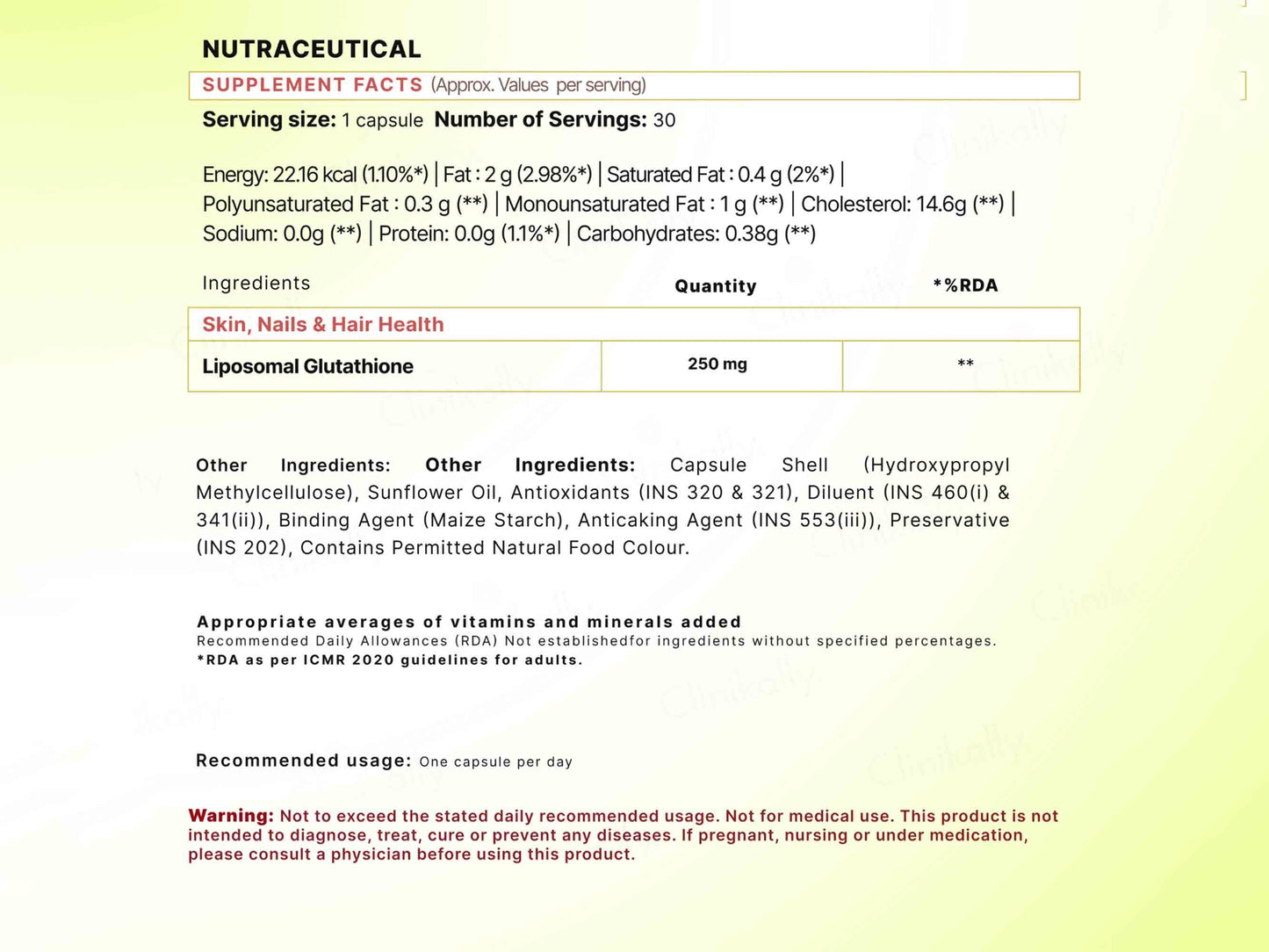 WishNew Wellness Liposomal Glutathione Capsule
