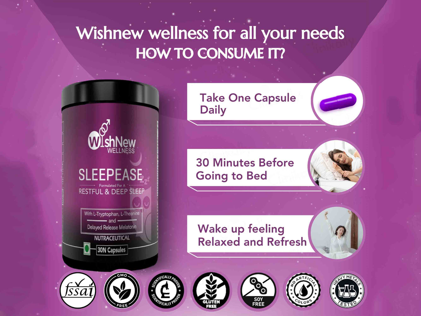 WishNew Wellness Sleepease Restful & Deep Sleep Capsule