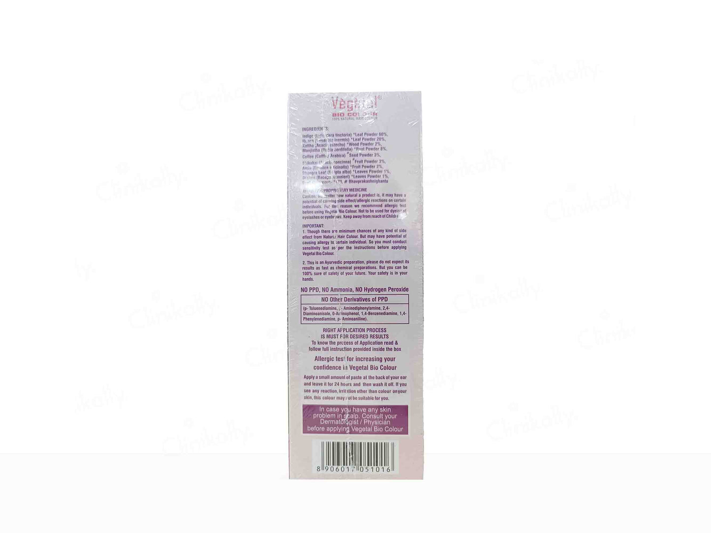 Vegetal Bio Colour 100% Natural Hair Colour For Men & Women - Soft Black