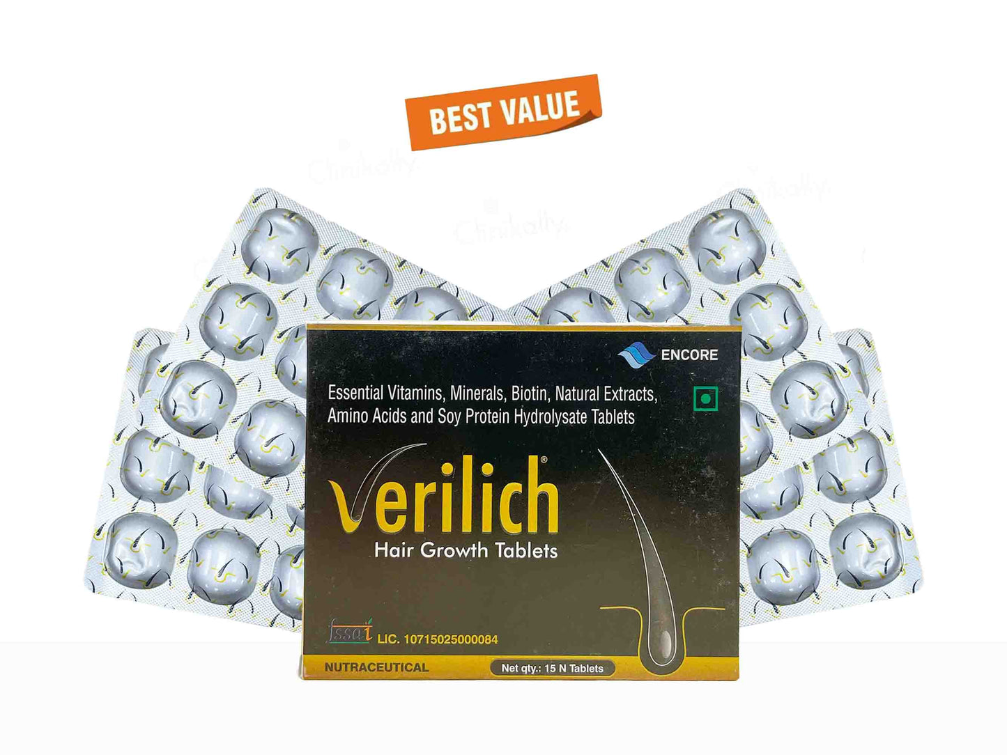 Verilich Hair Growth Tablet - Chocolate Flavour