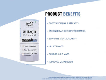 iMeMyself 100% Pure Himalayan Shilajit Dietary Supplement Vegetarian Capsule