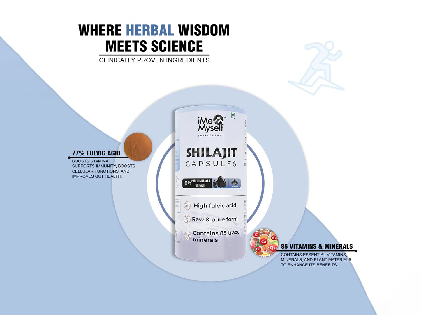 iMeMyself 100% Pure Himalayan Shilajit Dietary Supplement Vegetarian Capsule