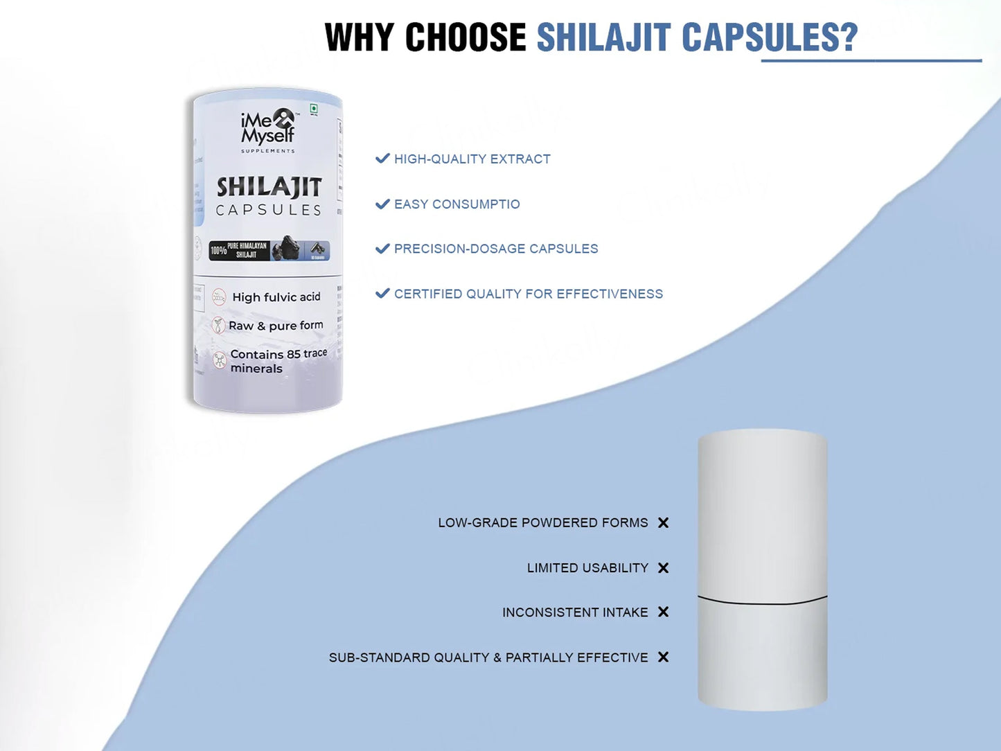 iMeMyself 100% Pure Himalayan Shilajit Dietary Supplement Vegetarian Capsule