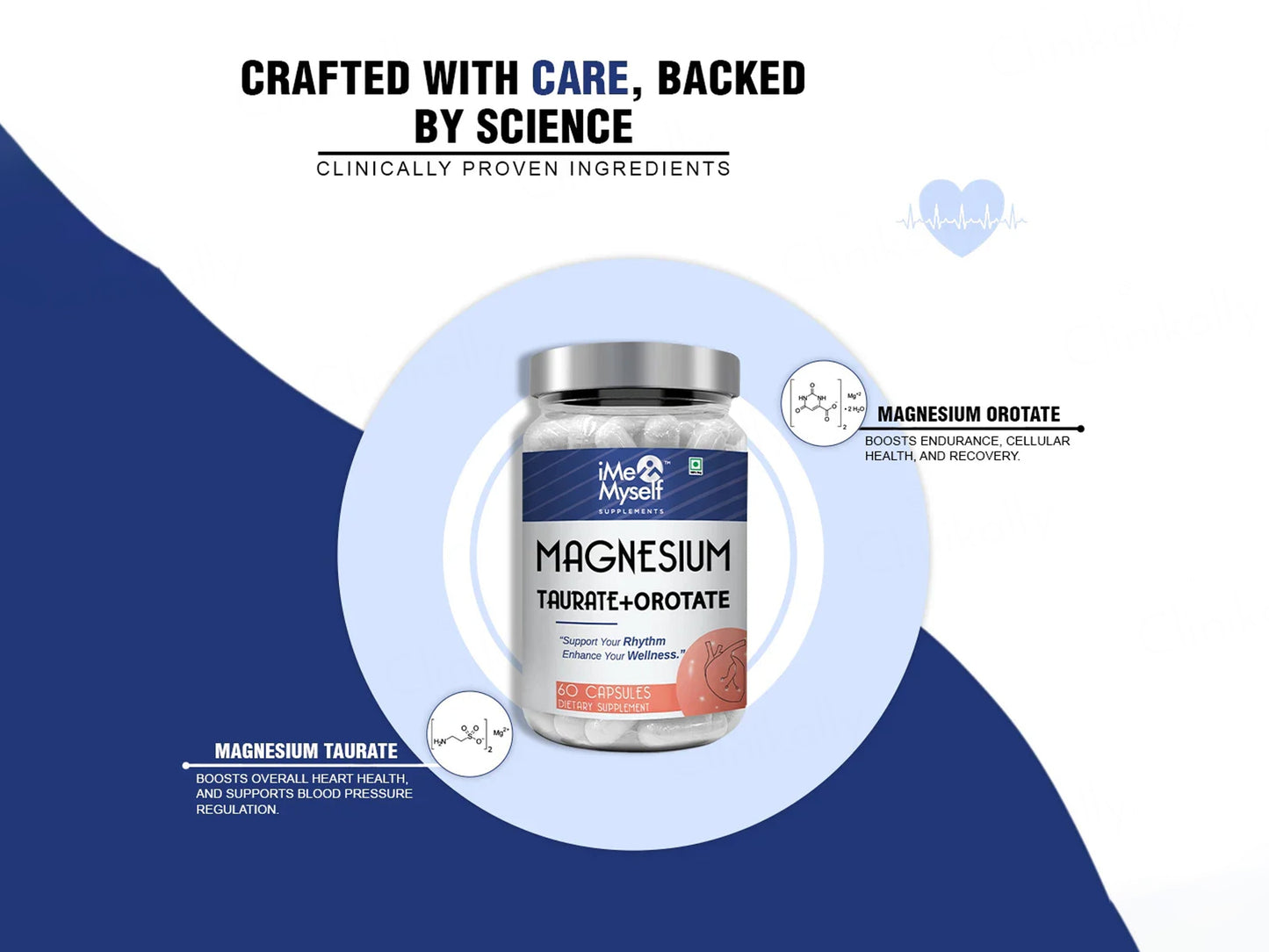 iMeMyself Magnesium Taurate + Orotate Dietary Supplement Vegetarian Capsule