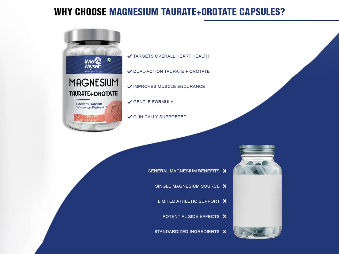 iMeMyself Magnesium Taurate + Orotate Dietary Supplement Vegetarian Capsule