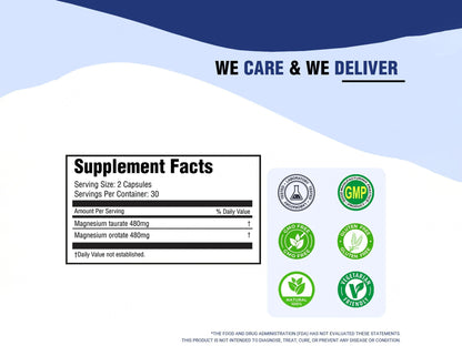 iMeMyself Magnesium Taurate + Orotate Dietary Supplement Vegetarian Capsule